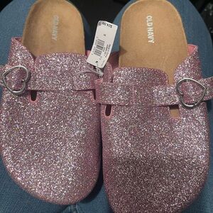 Old Navy Pink Girls Glitter Mules